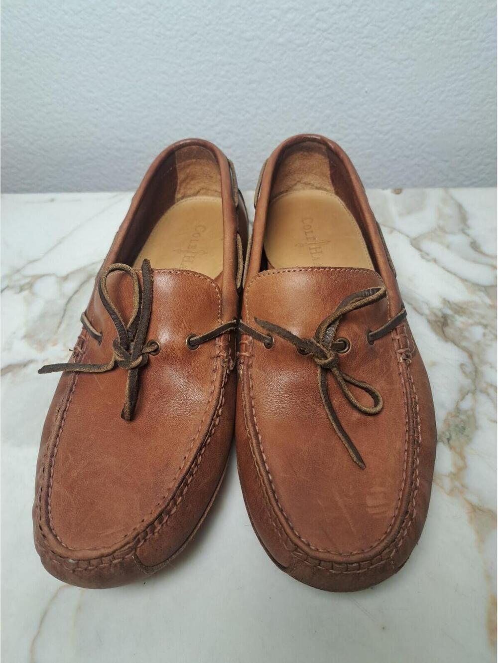 Cole Haan Grant Canoe Driver Moccasins Leather Shoes C12125 Men's Size 9.5 M